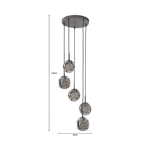 5-Light Cluster Ceiling Light - Grey