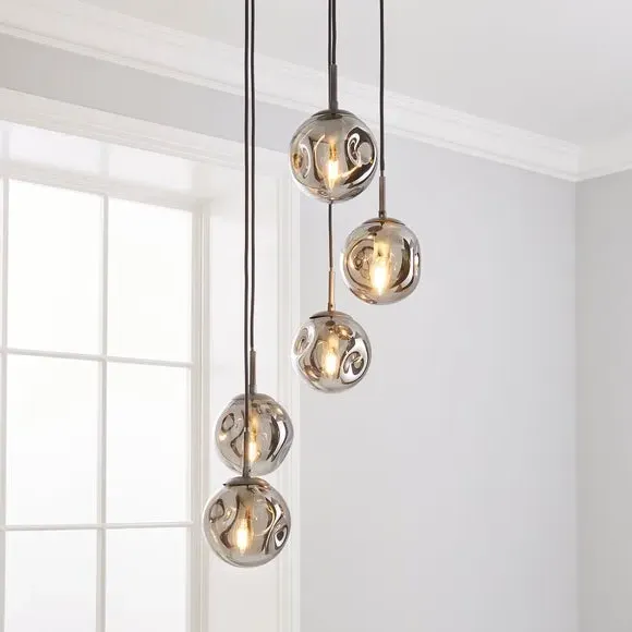 5-Light Cluster Ceiling Light - Grey