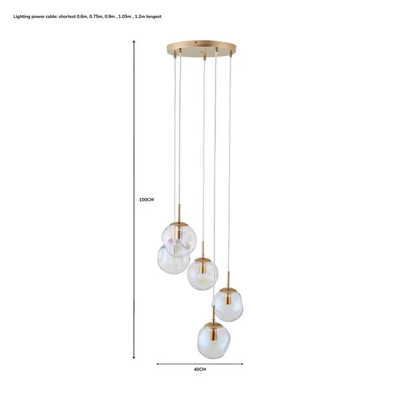 5-Light Cluster Ceiling Light - Iridescent
