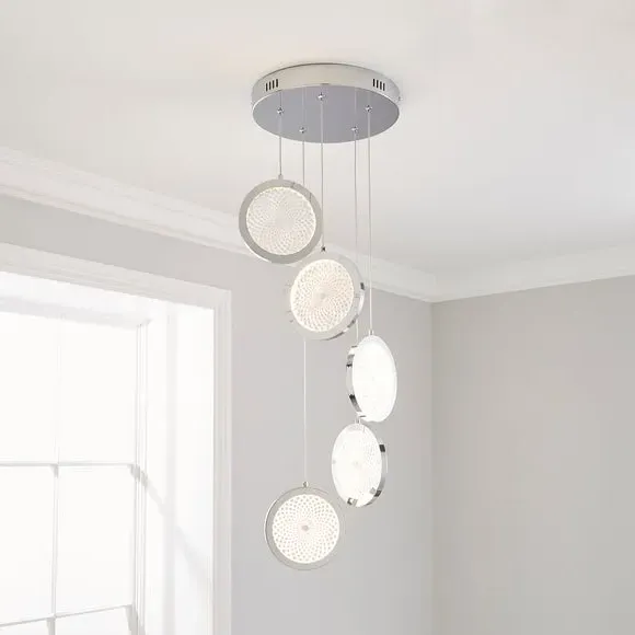 5-Light Cluster Ceiling Light - Silver, Chrome image