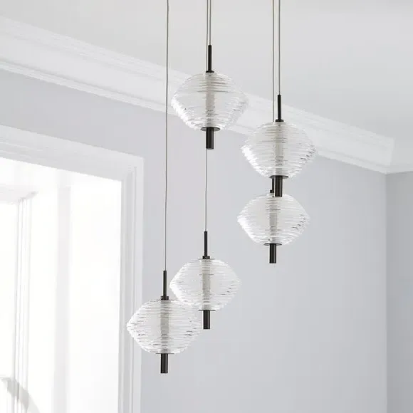 5-Light Cluster Ceiling Light - Silver, Metal