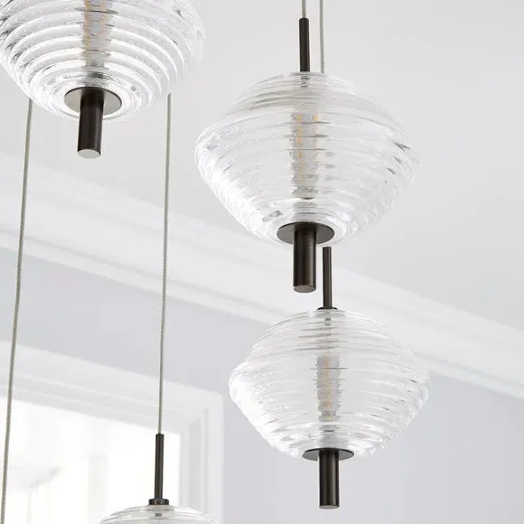 5-Light Cluster Ceiling Light - Silver, Metal