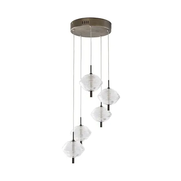 5-Light Cluster Ceiling Light - Silver, Metal