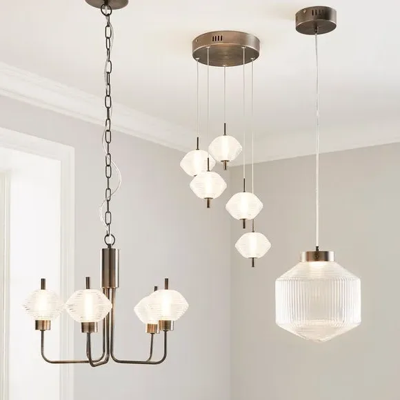 5-Light Cluster Ceiling Light - Silver, Metal