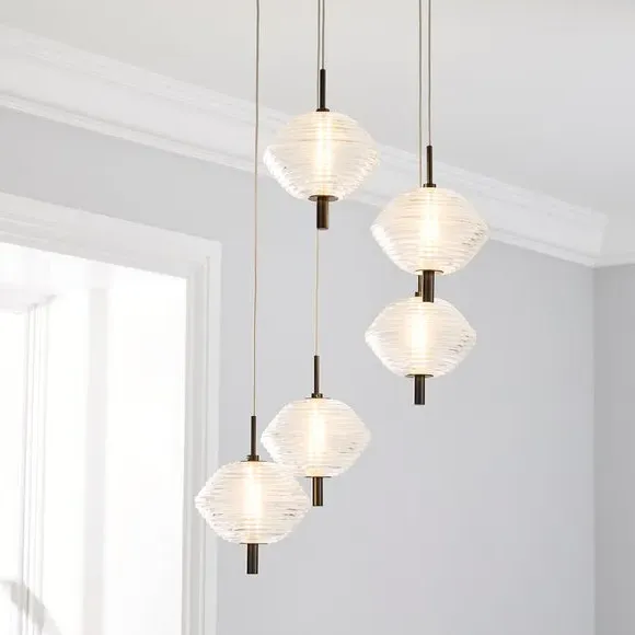 5-Light Cluster Ceiling Light - Silver, Metal image