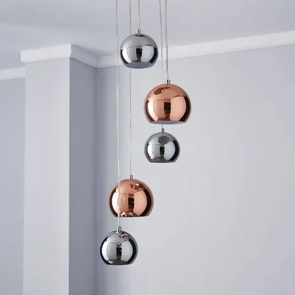 5-Light Cluster Ceiling Light - Silver, Steel