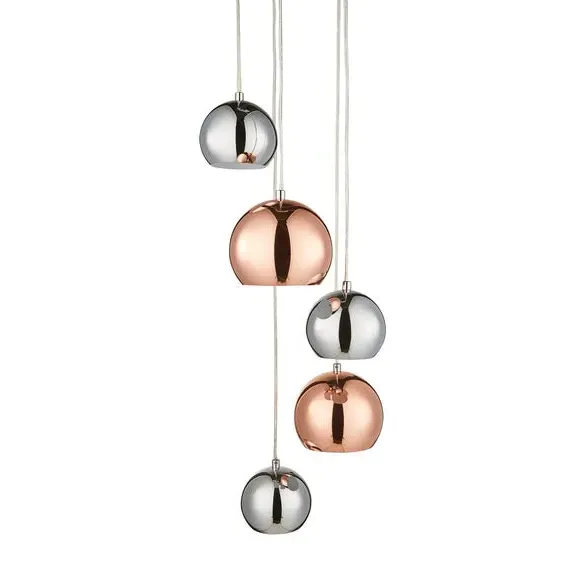 5-Light Cluster Ceiling Light - Silver, Steel