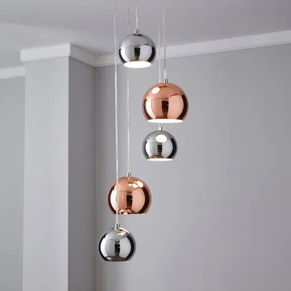 5-Light Cluster Ceiling Light - Silver, Steel image