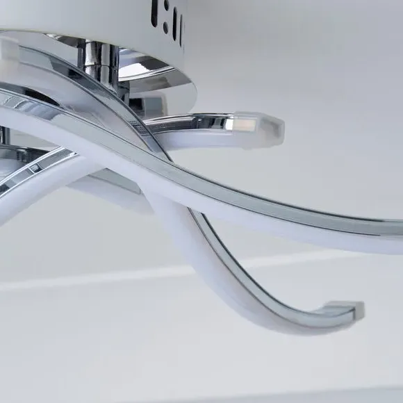 5-Light Flush Ceiling Light - Silver, Steel