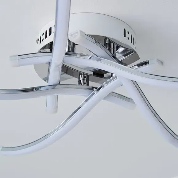 5-Light Flush Ceiling Light - Silver, Steel