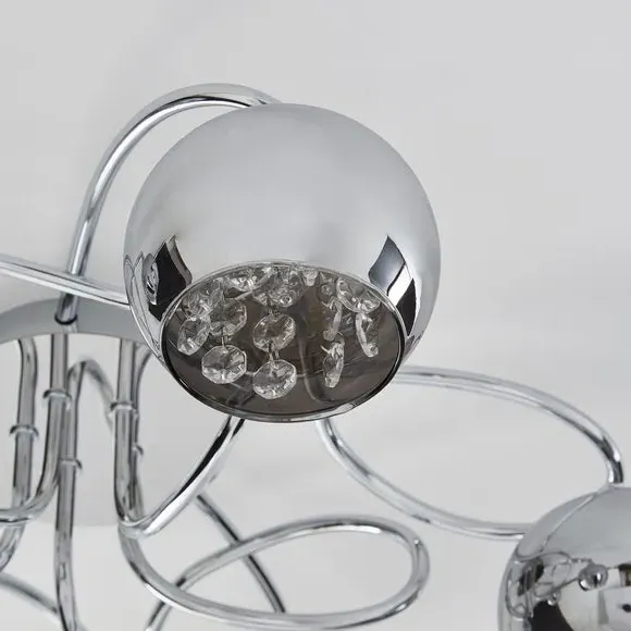 5-Light Flush Ceiling Light - Smoke, Glass