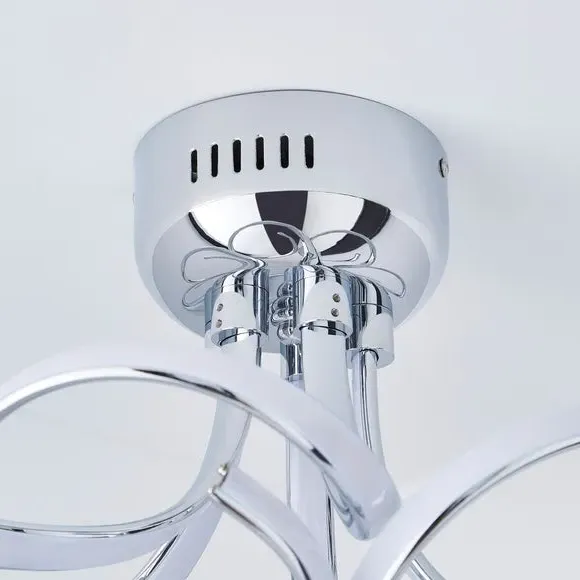 5 Light LED Semi Flush Ceiling Light - Silver