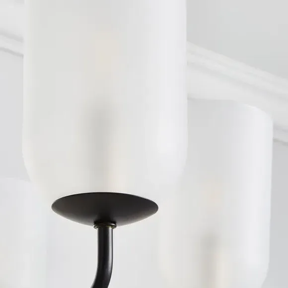 5-Light Semi Flush Ceiling Light - Black