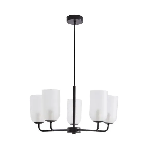 5-Light Semi Flush Ceiling Light - Black