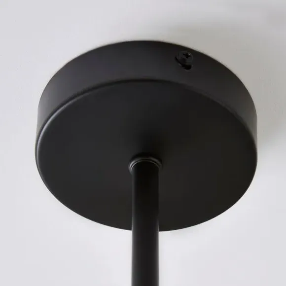 5-Light Semi Flush Ceiling Light - Black, Metal