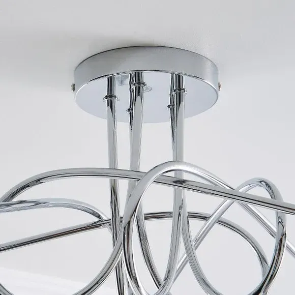 5-Light Semi Flush Ceiling Light - Chrome