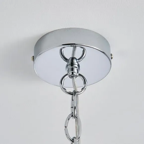 5-Light Semi Flush Ceiling Light - Chrome, Glass