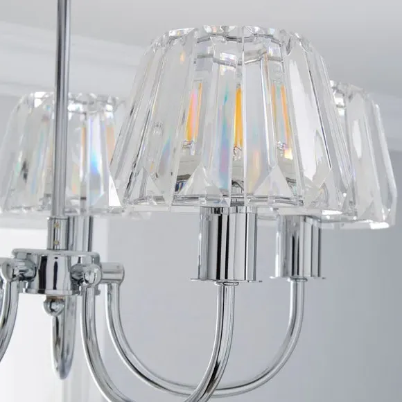 5-Light Semi Flush Ceiling Light - Silver, Chrome