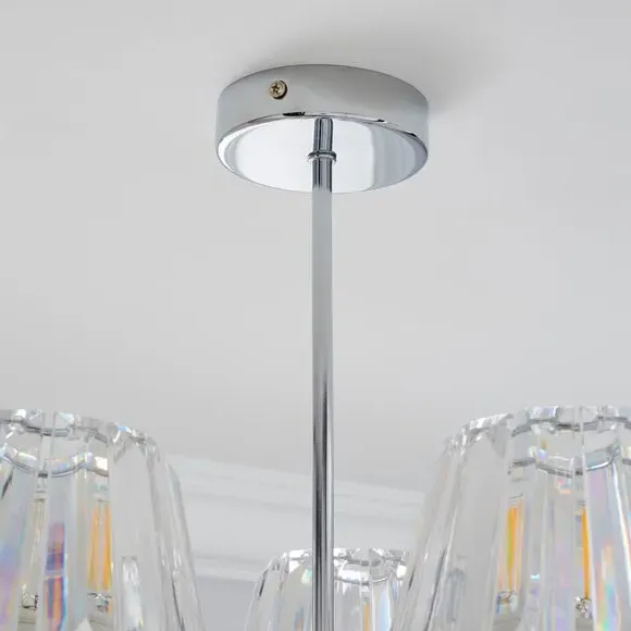 5-Light Semi Flush Ceiling Light - Silver, Chrome