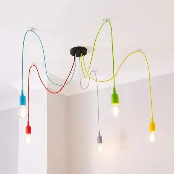 5-Light Spider Ceiling Light - Multicolor image