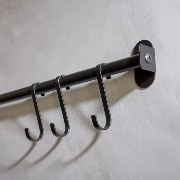 5-Pack Rail Hooks - Black, Steel