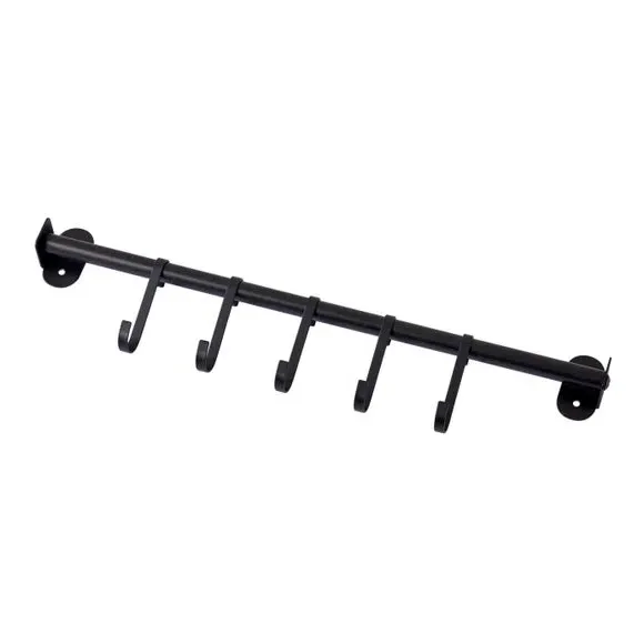 5-Pack Rail Hooks - Black, Steel