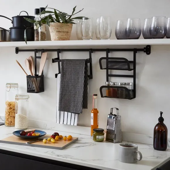 5-Pack Rail Hooks - Black, Steel