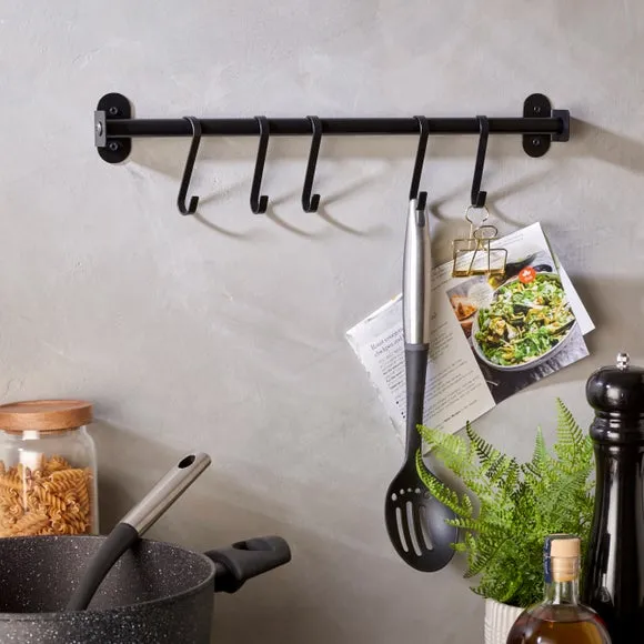 5-Pack Rail Hooks - Black, Steel image