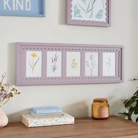 5-Photo Frame Scalloped Design - Lilac image
