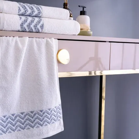 5-Piece Bathrobe & Towel Set - Blue, Cotton