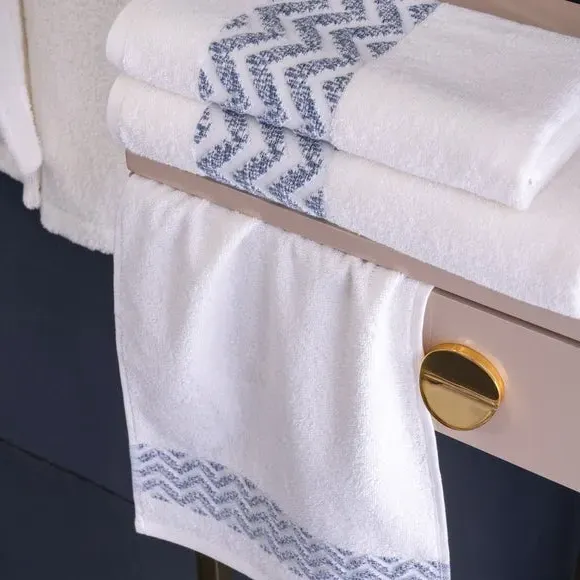 5-Piece Bathrobe & Towel Set - Blue, Cotton