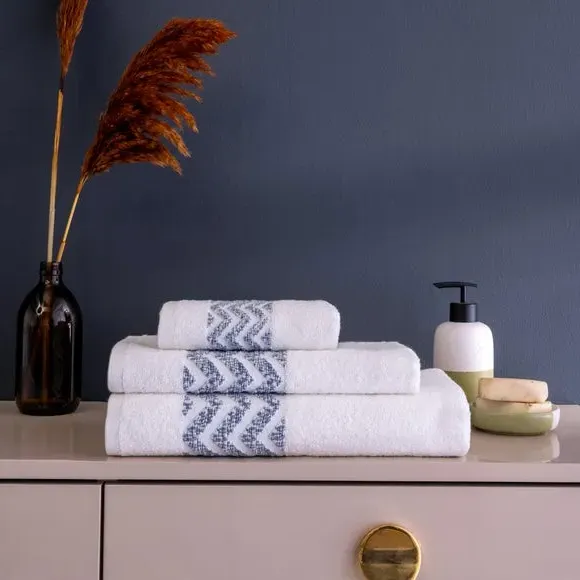 5-Piece Bathrobe & Towel Set - Blue, Cotton