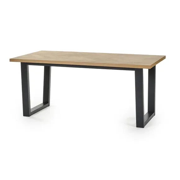 5-Piece Dining Set with Herringbone - Natural Oak