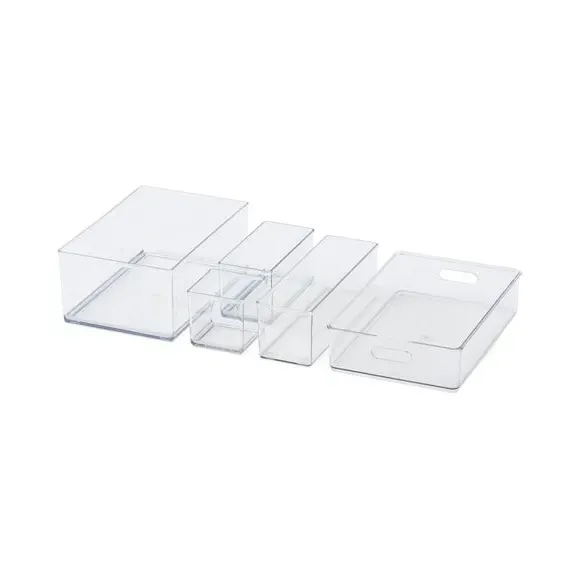 5-Piece Drawer Organiser Set - Clear