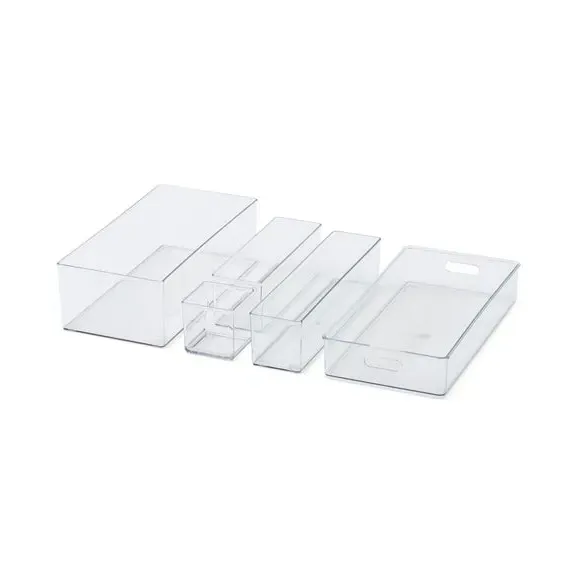 5-Piece Drawer Organiser Set - Clear