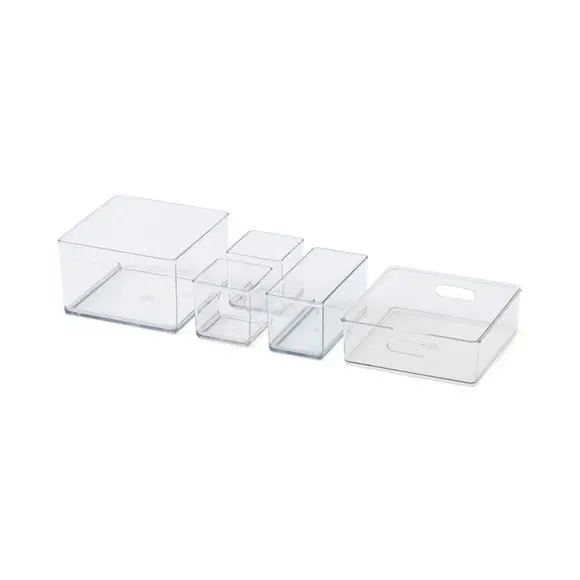 5-Piece Drawer Organiser Set - Clear