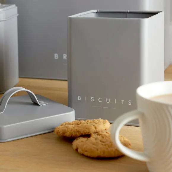 5-Piece Kitchen Canister Set - Grey, Steel