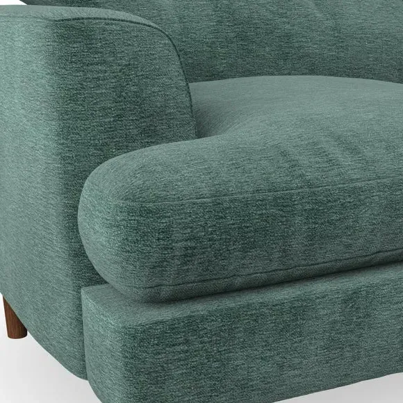 5-Seater Corner Sofa with High Legs - Blue