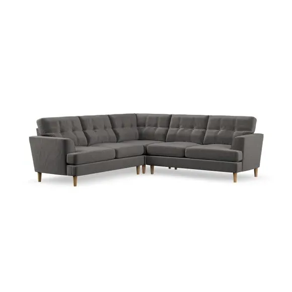 5-Seater Corner Sofa with High Legs - Charcoal