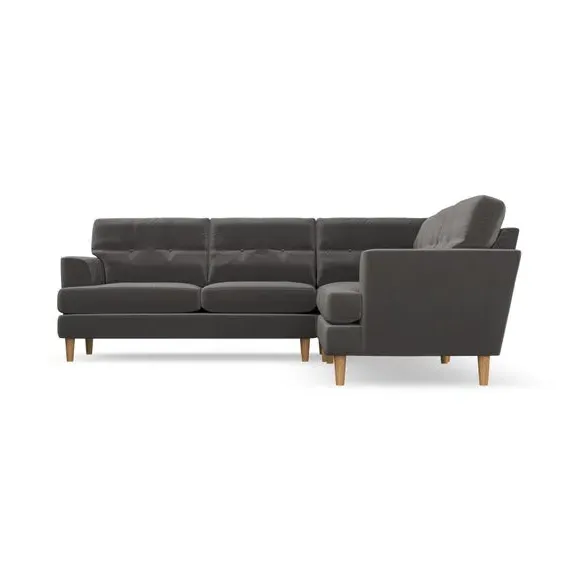 5-Seater Corner Sofa with High Legs - Charcoal