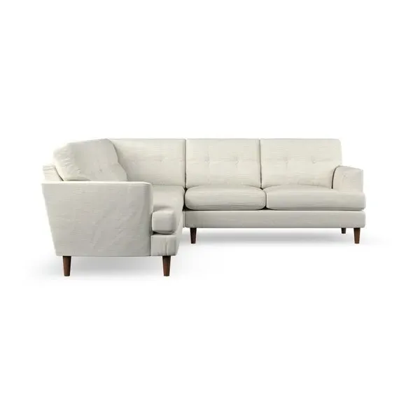 5-Seater Corner Sofa with High Legs - Ivory