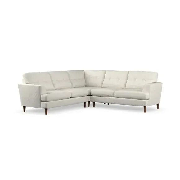 5-Seater Corner Sofa with High Legs - Ivory