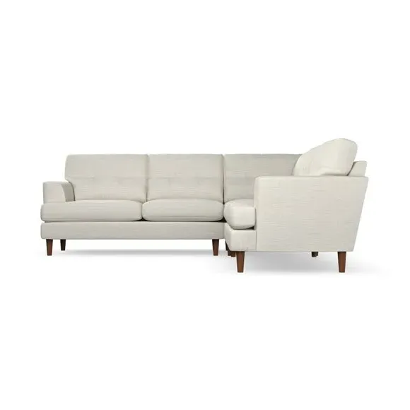 5-Seater Corner Sofa with High Legs - Ivory