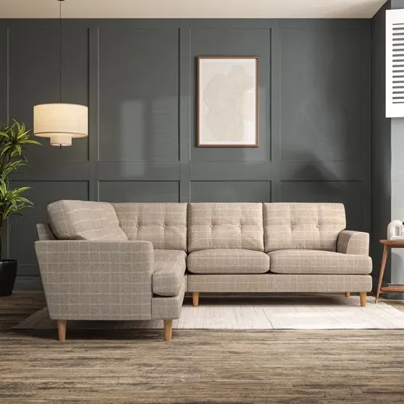 5-Seater Corner Sofa with High Legs - Natural