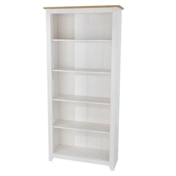 5-Shelf Bookcase - White, Pine image