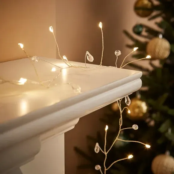 50 LED String Lights Battery Operated - Clear
