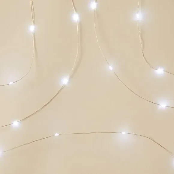 50 LED String Lights Battery Operated - White