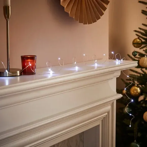 50 LED String Lights Battery Operated - White image