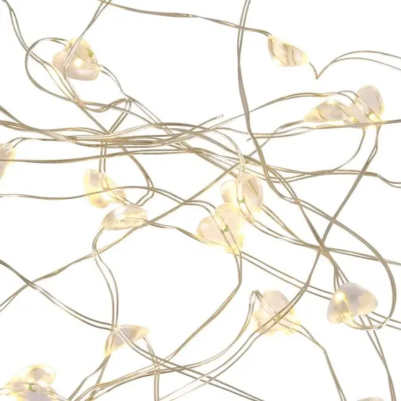 50 LED String Lights Hearts Design - Clear