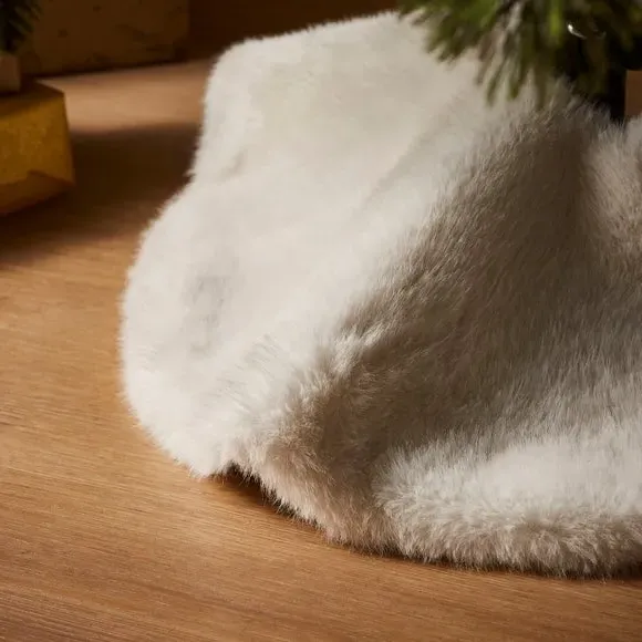 55cm Tree Skirt - Ivory, Faux Fur